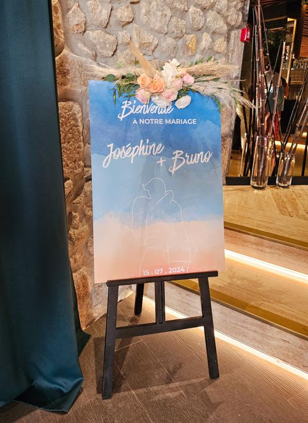 Panneau de bienvenue mariage Joséphine et Bruno